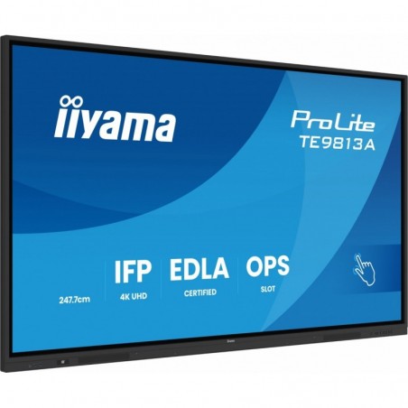 Monitor 98 cali TE9813A-B1AG INFRARED,40pkt,IPS,4K,7H,450cd/m2, WiFi,USB, ANDROID 14, Google EDLA,2x20W, UCHWYT CIENNY Monitor 98 cali TE9813A-B1AG INFRARED,40pkt,IPS,4K,7H,450cd/m2, WiFi,USB, ANDROID 14, Google EDLA,2x20W, UCHWYT CIENNY
