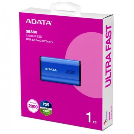 Dysk zewnętrzny SSD SE880 1TB USB3.2A/C Gen2x2 Niebieski Dysk zewnętrzny SSD SE880 1TB USB3.2A/C Gen2x2 Niebieski
