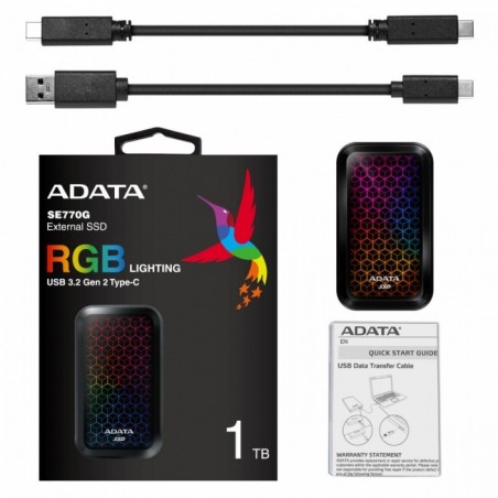 Dysk zewnętrzny SSD SE770 1TB USB3.2-A/C RGB Dysk zewnętrzny SSD SE770 1TB USB3.2-A/C RGB