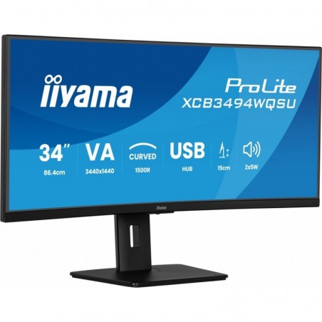 Monitor 34 cali XCB3494WQSU-B1 VA,UWQHD,1500R,2xHDMI,DP,2xUSB,2xUSB-C Monitor 34 cali XCB3494WQSU-B1 VA,UWQHD,1500R,2xHDMI,DP,2xUSB,2xUSB-C