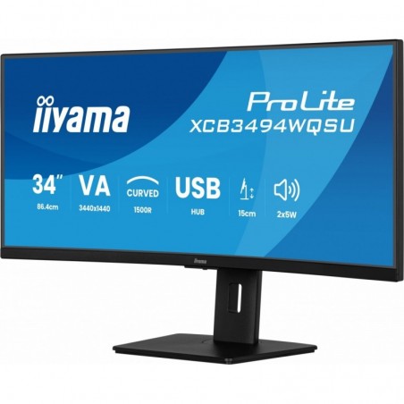 Monitor 34 cali XCB3494WQSU-B1 VA,UWQHD,1500R,2xHDMI,DP,2xUSB,2xUSB-C Monitor 34 cali XCB3494WQSU-B1 VA,UWQHD,1500R,2xHDMI,DP,2xUSB,2xUSB-C