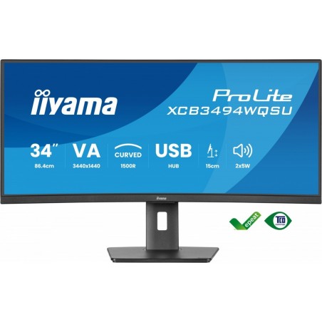 Monitor 34 cali XCB3494WQSU-B1 VA,UWQHD,1500R,2xHDMI,DP,2xUSB,2xUSB-C Monitor 34 cali XCB3494WQSU-B1 VA,UWQHD,1500R,2xHDMI,DP,2xUSB,2xUSB-C