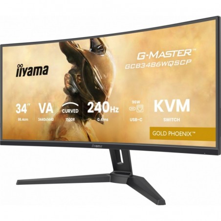 Monitor G-Master 34 cale GCB3486WQSCP-B1,VA,UWQHD,240HZ,1500R,500cd,21:9, USB-C dock 95W, RJ45, 2x5W Monitor G-Master 34 cale GCB3486WQSCP-B1,VA,UWQHD,240HZ,1500R,500cd,21:9, USB-C dock 95W, RJ45, 2x5W