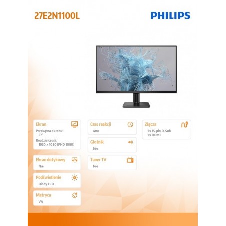 Monitor 27E2N1100L 27 cali VA 100Hz HDMI VGA Monitor 27E2N1100L 27 cali VA 100Hz HDMI VGA