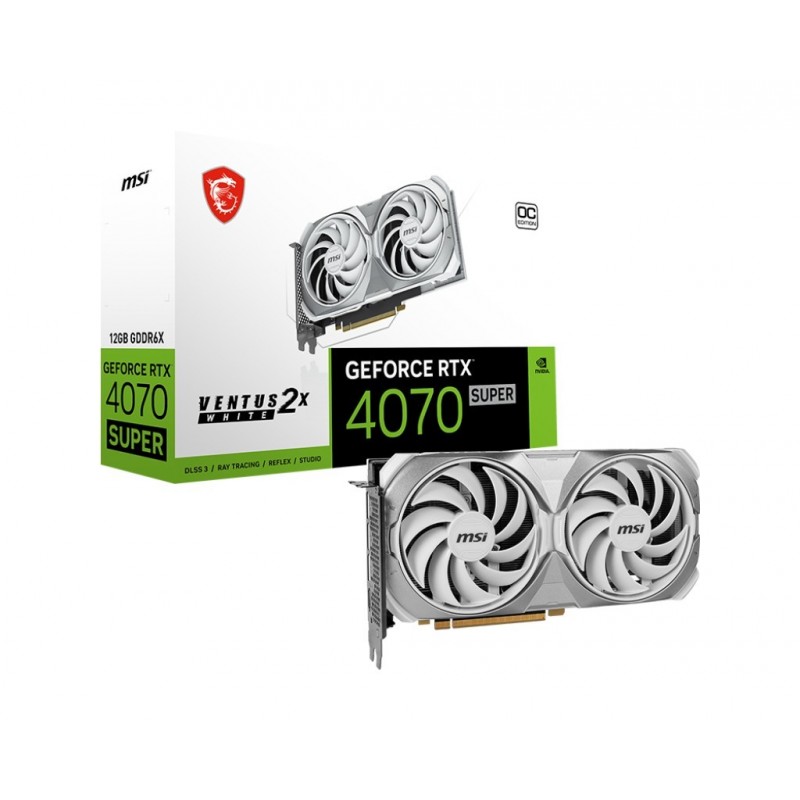 Karta graficzna GeForce RTX 4070 SUPER 12G VENTUS 2X OC GDDRX6 192bit biała