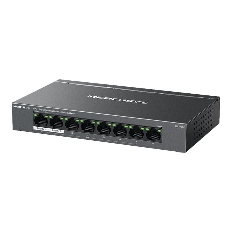 TP-LINK 8-Port Gigabit Desktop Switch with 7-Port PoE+ PORT 7x Gigabit PoE+ Ports 1x Gigabit Non-PoE Ports