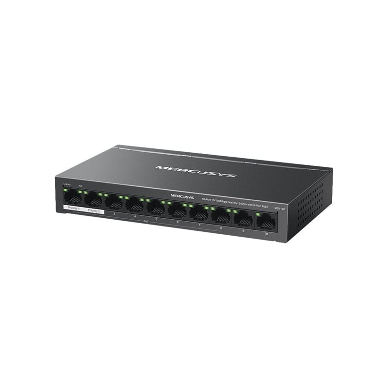 TP-LINK 10-Port 10/100Mbps Desktop Switch with 8-Port PoE+ PORT 8x 10/100 Mbps PoE+ Ports 2x 10/100 Mbps Non-PoE Ports