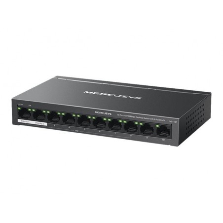 TP-LINK 10-Port 10/100Mbps Desktop Switch with 8-Port PoE+ PORT 8x 10/100 Mbps PoE+ Ports 2x 10/100 Mbps Non-PoE Ports TP-LINK 10-Port 10/100Mbps Desktop Switch with 8-Port PoE+ PORT 8x 10/100 Mbps PoE+ Ports 2x 10/100 Mbps Non-PoE Ports