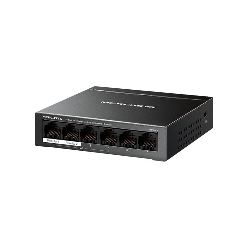 TP-LINK 6-Port 10/100 Mbps Desktop Switch with 4-Port PoE+ PORT 4x 10/100 Mbps PoE+ Ports 2x 10/100 Mbps Non-PoE Ports