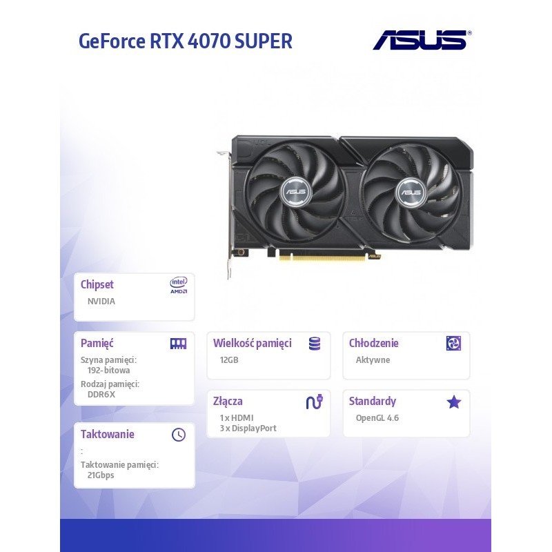 Karta graficzna GeForce RTX 4070 SUPER EVO 12G GDDRX6 192bit