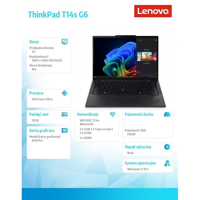 Ultrabook ThinkPad T14s G6 21QX00H5PB W11Pro Ultra 5 228V/32GB/512GB/INT/14.0 WUXGA/Black/3YRS Premier Support + CO2 Offset Ultrabook ThinkPad T14s G6 21QX00H5PB W11Pro Ultra 5 228V/32GB/512GB/INT/14.0 WUXGA/Black/3YRS Premier Support + CO2 Offset