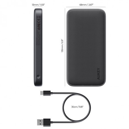 PB-Y46 Power Bank | 10000 mAh | 15W | 2xUSB | LED | kabel USB-C PB-Y46 Power Bank | 10000 mAh | 15W | 2xUSB | LED | kabel USB-C