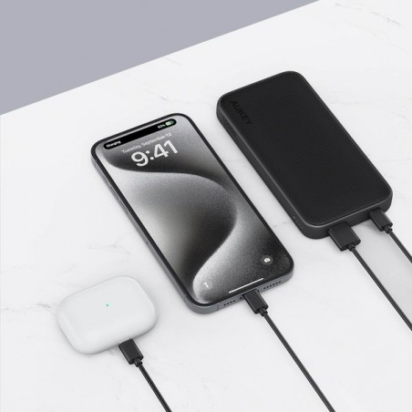 PB-Y46 Power Bank | 10000 mAh | 15W | 2xUSB | LED | kabel USB-C PB-Y46 Power Bank | 10000 mAh | 15W | 2xUSB | LED | kabel USB-C