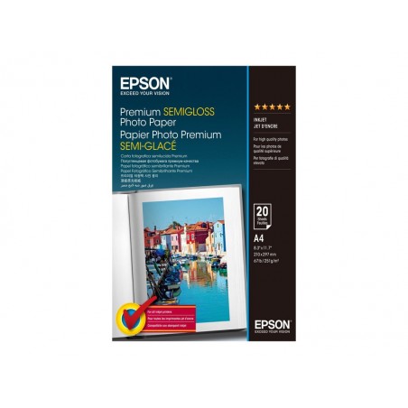 EPSON C13S041332 Papier Epson Premium Semigloss photo 251g A4 20ark EPSON C13S041332 Papier Epson Premium Semigloss photo 251g A4 20ark