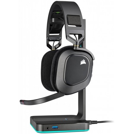 Słuchawki bezprzewodowe HS80 RGB Carbon Słuchawki bezprzewodowe HS80 RGB Carbon