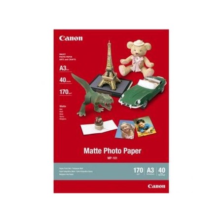 Canon Matte Photo Paper, MP-101 A3, foto papier, matowy, 7981A008, biały, A3, 170 g/m2, 40 szt., atrament Canon Matte Photo Paper, MP-101 A3, foto papier, matowy, 7981A008, biały, A3, 170 g/m2, 40 szt., atrament