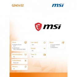 Monitor 23.6 cala G24C4 E2 LED/FHD/Curved/180Hz/biały Monitor 23.6 cala G24C4 E2 LED/FHD/Curved/180Hz/biały