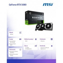 Karta graficzna GeForce RTX 5080 VENTUS 3X OC 16G GDDR7 256bit DP/HDMI Karta graficzna GeForce RTX 5080 VENTUS 3X OC 16G GDDR7 256bit DP/HDMI