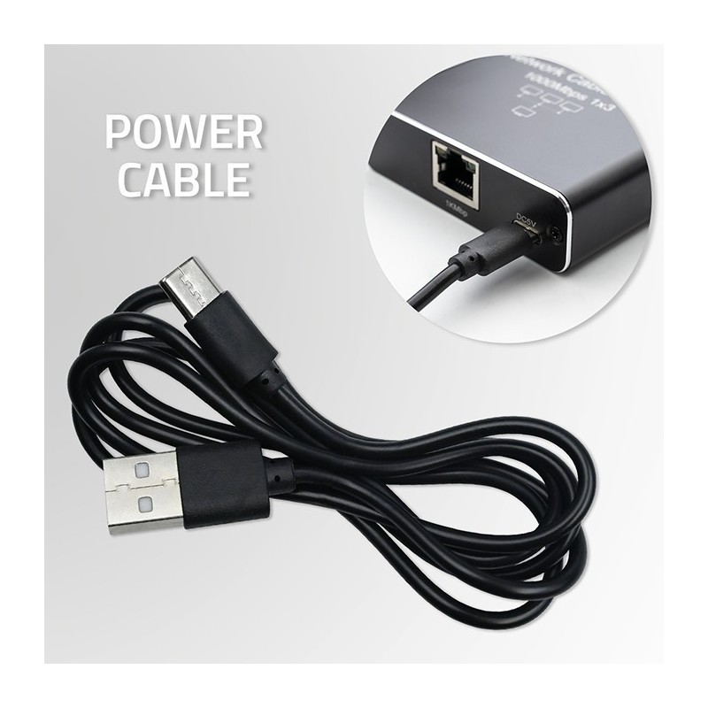 Rozdzielacz Splitter Ethernet mini SWITCH 1x3 RJ45 | 1000Mb/s |  USB-C | Aluminium 