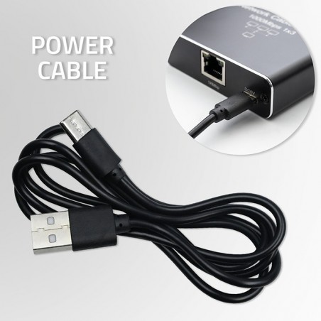 Rozdzielacz Splitter Ethernet mini SWITCH 1x3 RJ45 | 1000Mb/s | USB-C | Aluminium Rozdzielacz Splitter Ethernet mini SWITCH 1x3 RJ45 | 1000Mb/s | USB-C | Aluminium