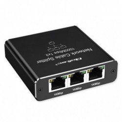 Rozdzielacz Splitter Ethernet mini SWITCH 1x3 RJ45 | 1000Mb/s | USB-C | Aluminium Rozdzielacz Splitter Ethernet mini SWITCH 1x3 RJ45 | 1000Mb/s | USB-C | Aluminium
