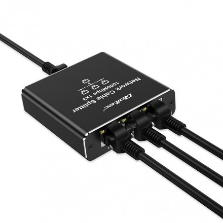 Rozdzielacz Splitter Ethernet mini SWITCH 1x3 RJ45 | 1000Mb/s | USB-C | Aluminium Rozdzielacz Splitter Ethernet mini SWITCH 1x3 RJ45 | 1000Mb/s | USB-C | Aluminium