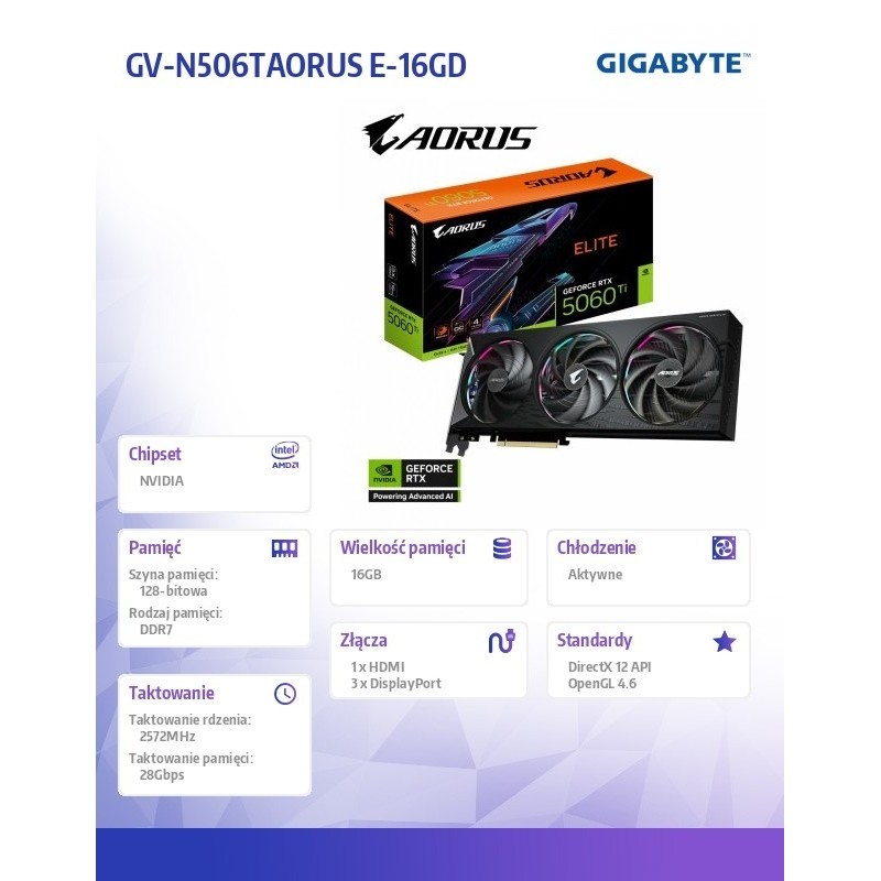 Karta graficzna GV-N506TAORUS E-16GD  Karta graficzna GV-N506TAORUS E-16GD