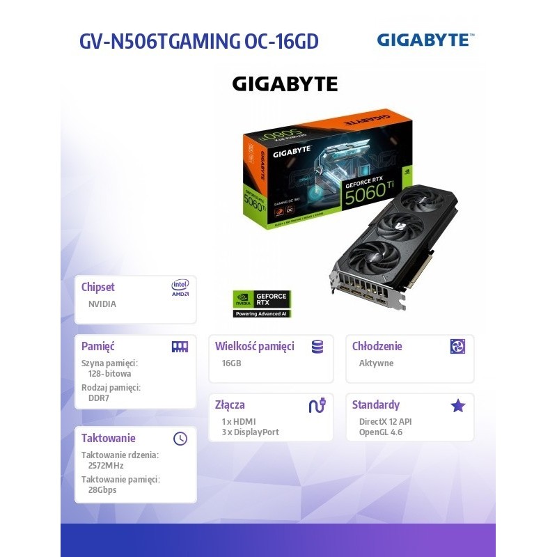 Karta graficzna GV-N506TGAMING OC-16GD  Karta graficzna GV-N506TGAMING OC-16GD