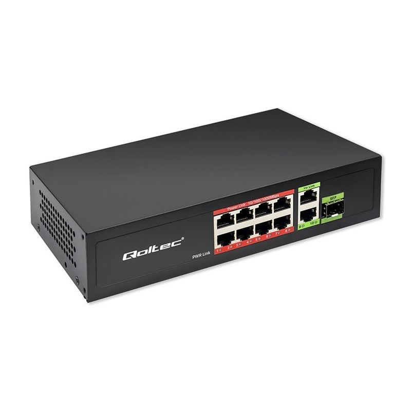 Przełącznik sieciowy SWITCH FAST Ethernet 8x RJ45 PoE 2x RJ45 Uplink 1x SFP | 120W | 1000Mb/s 
