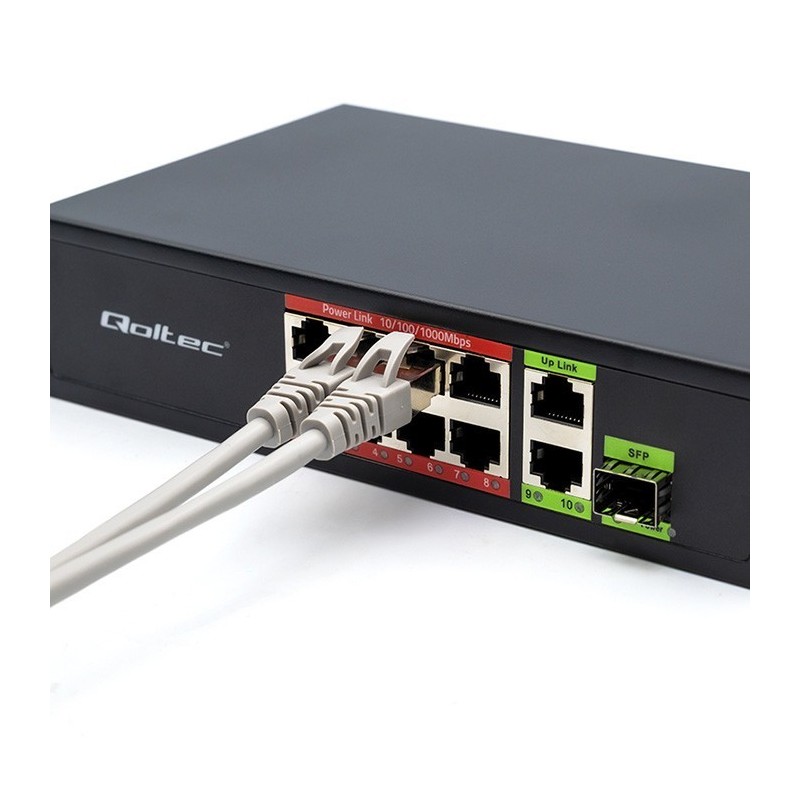 Przełącznik sieciowy SWITCH FAST Ethernet 8x RJ45 PoE 2x RJ45 Uplink 1x SFP | 120W | 1000Mb/s Przełącznik sieciowy SWITCH FAST Ethernet 8x RJ45 PoE 2x RJ45 Uplink 1x SFP | 120W | 1000Mb/s