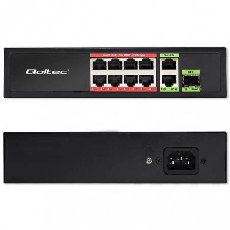 Przełącznik sieciowy SWITCH FAST Ethernet 8x RJ45 PoE 2x RJ45 Uplink 1x SFP | 120W | 1000Mb/s Przełącznik sieciowy SWITCH FAST Ethernet 8x RJ45 PoE 2x RJ45 Uplink 1x SFP | 120W | 1000Mb/s