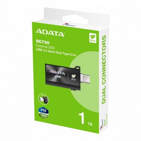 Dysk zewnętrzny SSD SC730 1TB USB 3.2C/A 600/600MB/s czarny Dysk zewnętrzny SSD SC730 1TB USB 3.2C/A 600/600MB/s czarny