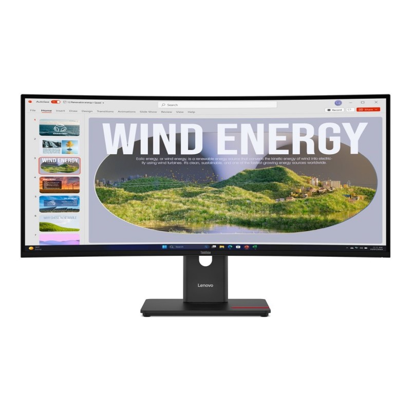 LENOVO ThinkVision T34WD-40 34inch 3440x1440 Curved VA 120Hz USB-C docking 96W Mirror power button Epeat Gold TCO10 LENOVO ThinkVision T34WD-40 34inch 3440x1440 Curved VA 120Hz USB-C docking 96W Mirror power button Epeat Gold TCO10