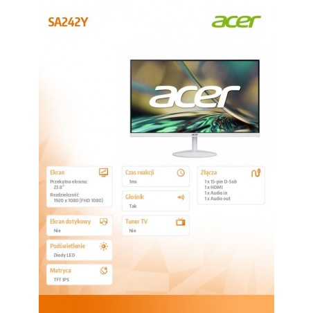 Monitor 24 cale SA242YEWI IPS FHD 100Hz HDMI Biały Monitor 24 cale SA242YEWI IPS FHD 100Hz HDMI Biały