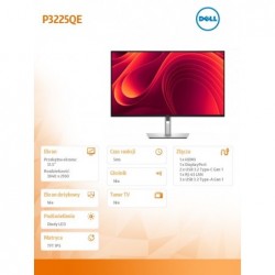 Monitor P3225QE 31.5 cala IPS 4K/HDMI/DP/USB/RJ45/3Y Monitor P3225QE 31.5 cala IPS 4K/HDMI/DP/USB/RJ45/3Y