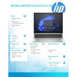Notebook Elite x360 830 G11 U7-155U 512GB/16GB/W11P/13.3 9G0E1ET Notebook Elite x360 830 G11 U7-155U 512GB/16GB/W11P/13.3 9G0E1ET