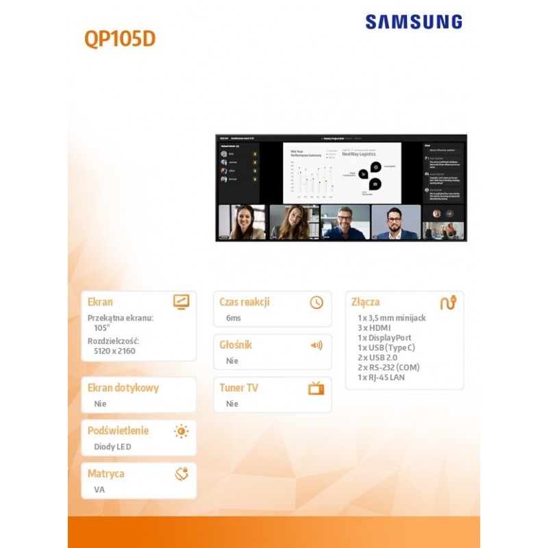 Monitor wielkoformatowy 105 cali QP105D LH105QPD5BGXEN Monitor wielkoformatowy 105 cali QP105D LH105QPD5BGXEN