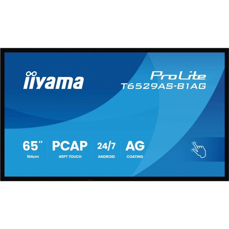Monitor 65 cali T6529AS-B1AG VA,4K,HDMIx2,USB-C,RJ45,2x10W,WiFi,     Android 14, Signal FailOver, Whiteboard, iiSignage2 (CMS), 