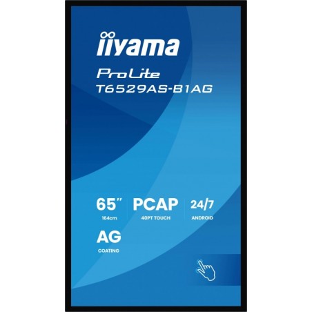 Monitor 65 cali T6529AS-B1AG VA,4K,HDMIx2,USB-C,RJ45,2x10W,WiFi, Android 14, Signal FailOver, Whiteboard, iiSignage2 (CMS), Monitor 65 cali T6529AS-B1AG VA,4K,HDMIx2,USB-C,RJ45,2x10W,WiFi, Android 14, Signal FailOver, Whiteboard, iiSignage2 (CMS),