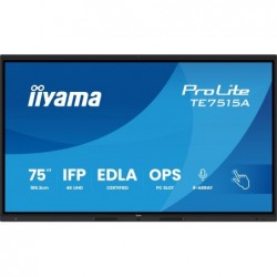 Monitor 75 cali TE7515A-B1AG IPS,4K,40pkt,550cd,DeepContrast-IR+,    HDMI x2,DP,USB-C, 2 x 20W, OPS Slot x1, 5xUSB, 2xRJ45,8-Arr