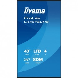 Monitor 43 cale LH4375UHS-B2AG,24/7,IPS,ANDROID.11,4K, WiFi, iiSignage2, FailOver, EShare, 24/7, full daisy chain Monitor 43 cale LH4375UHS-B2AG,24/7,IPS,ANDROID.11,4K, WiFi, iiSignage2, FailOver, EShare, 24/7, full daisy chain
