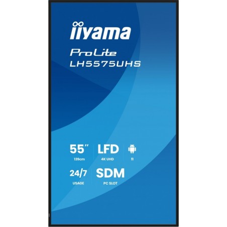 Monitor 55 cali LH5575UHS-B2AG,24/7,IPS,ANDROID.11,4K, WiFi, iiSignage2, FailOver, EShare, 24/7, full daisy chain Monitor 55 cali LH5575UHS-B2AG,24/7,IPS,ANDROID.11,4K, WiFi, iiSignage2, FailOver, EShare, 24/7, full daisy chain