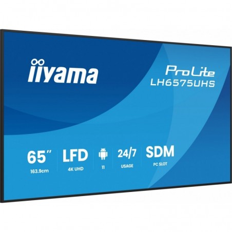 Monitor 65 cali LH6575UHS-B2AG,24/7,IPS,ANDROID.11,4K, WiFi, iiSignage2, FailOver, EShare, 24/7, full daisy chain Monitor 65 cali LH6575UHS-B2AG,24/7,IPS,ANDROID.11,4K, WiFi, iiSignage2, FailOver, EShare, 24/7, full daisy chain