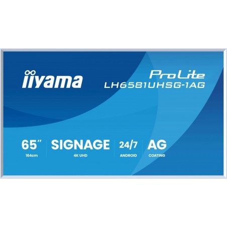 Monitor 65 cali LH6581UHSG-1AG 24/7,VA,ANDROID 14,4K, 2x10W, WiFi, UCHWYT ŚCIENNY, 2xHDMI, USB-C, RJ45, IR, 2xUSB, WHITE Monitor 65 cali LH6581UHSG-1AG 24/7,VA,ANDROID 14,4K, 2x10W, WiFi, UCHWYT ŚCIENNY, 2xHDMI, USB-C, RJ45, IR, 2xUSB, WHITE