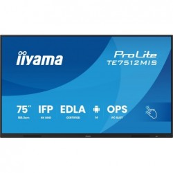 Monitor 75 cali TE7512MIS-B4AG  40pkt,IPS,4K,24/7,7H,                ANDROID 14, RK3576, 8/128GB, EDLA, Essential 