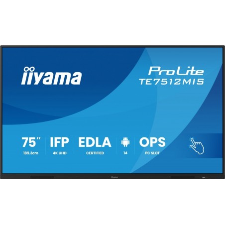 Monitor 75 cali TE7512MIS-B4AG 40pkt,IPS,4K,24/7,7H, ANDROID 14, RK3576, 8/128GB, EDLA, Essential Monitor 75 cali TE7512MIS-B4AG 40pkt,IPS,4K,24/7,7H, ANDROID 14, RK3576, 8/128GB, EDLA, Essential