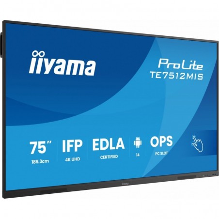 Monitor 75 cali TE7512MIS-B4AG 40pkt,IPS,4K,24/7,7H, ANDROID 14, RK3576, 8/128GB, EDLA, Essential Monitor 75 cali TE7512MIS-B4AG 40pkt,IPS,4K,24/7,7H, ANDROID 14, RK3576, 8/128GB, EDLA, Essential