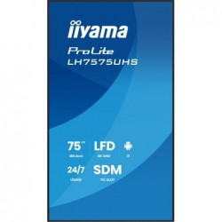 Monitor 75 cali LH7575UHS-B2AG,24/7,IPS,ANDROID.11,4K, WiFi, iiSignage2, FailOver, EShare, 24/7, full daisy chain Monitor 75 cali LH7575UHS-B2AG,24/7,IPS,ANDROID.11,4K, WiFi, iiSignage2, FailOver, EShare, 24/7, full daisy chain