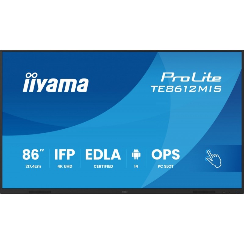 Monitor 86 cali TE8612MIS-B4AG  40pkt,IPS,4K,24/7,7H,                ANDROID 14, RK3576, 8/128GB, EDLA, Essential 
