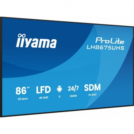 Monitor 86 cali LH8675UHS-B2AG,24/7,IPS,ANDROID.11,4K, WiFi, iiSignage2, FailOver, EShare, 24/7, full daisy chain Monitor 86 cali LH8675UHS-B2AG,24/7,IPS,ANDROID.11,4K, WiFi, iiSignage2, FailOver, EShare, 24/7, full daisy chain